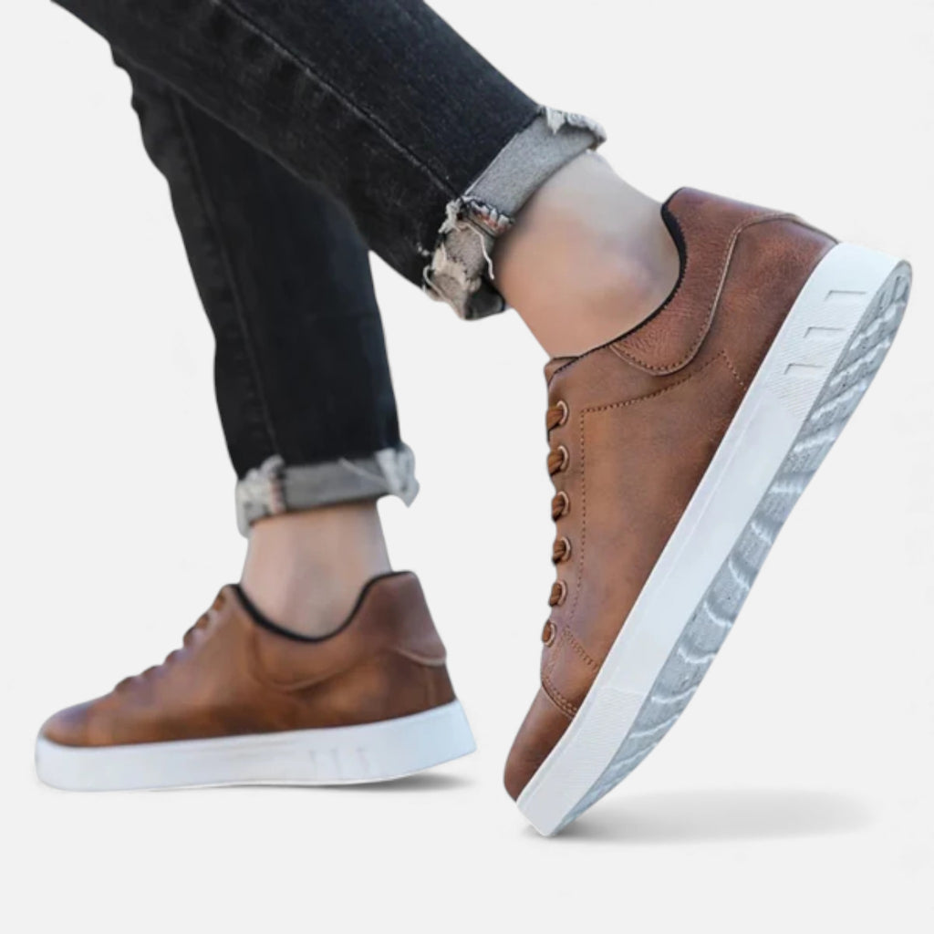 Milvaly | Men’s Casual Leather Sneakers – Refined Daily Comfort