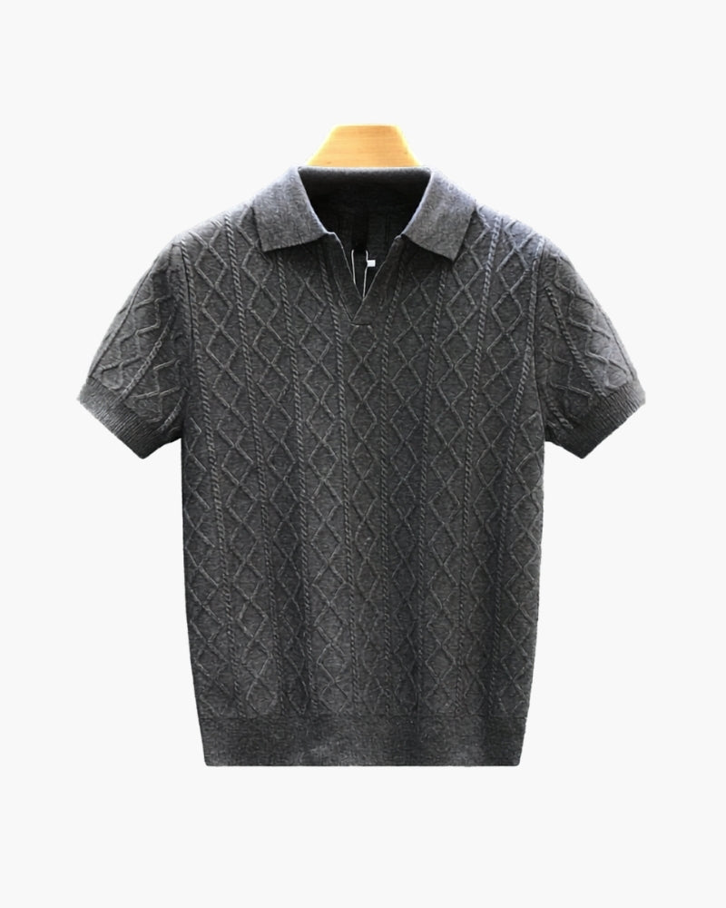 Textured Knit Polo with Signature Style