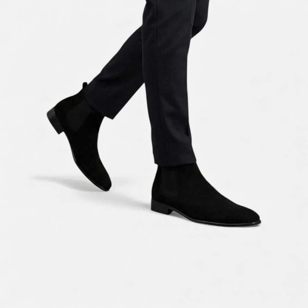 Milvaly | Men’s Suede Chelsea Boots – Square-Toe Refinement