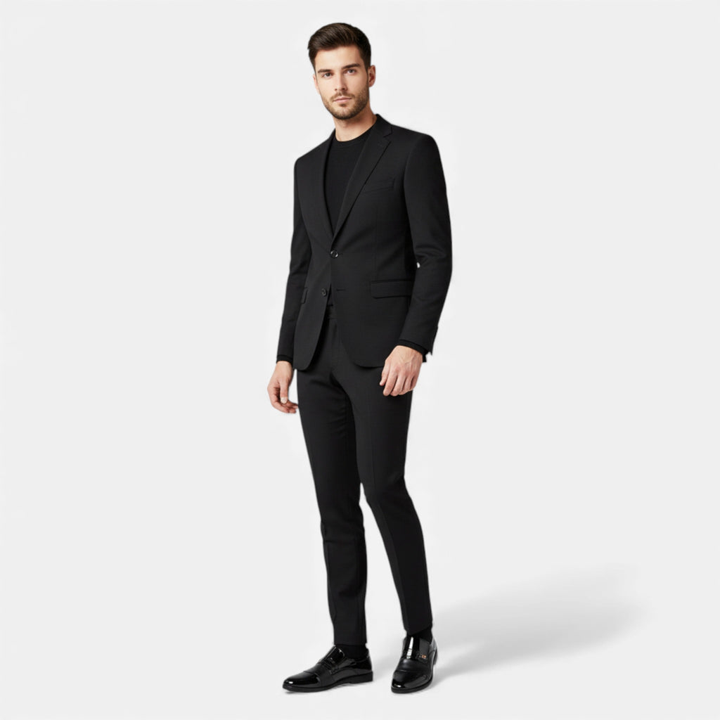 Milvaly | Men’s Slip-On Loafers – Glossy Black Elegance