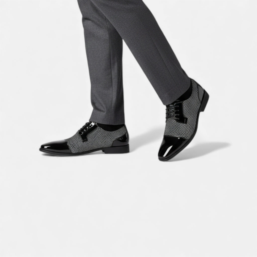 Milvaly | Men’s Oxford Wedding Shoes – Contrast Leather Elegance