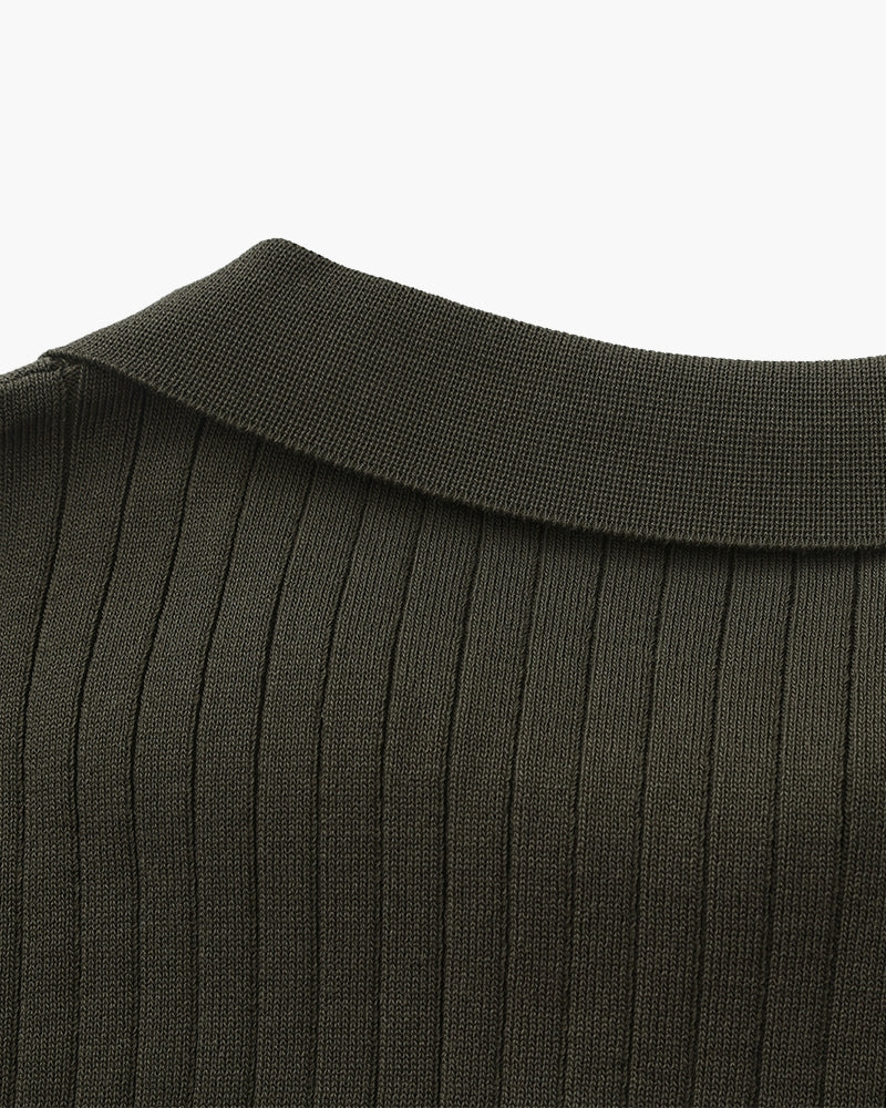 Luxury Ribbed Polo Shirt