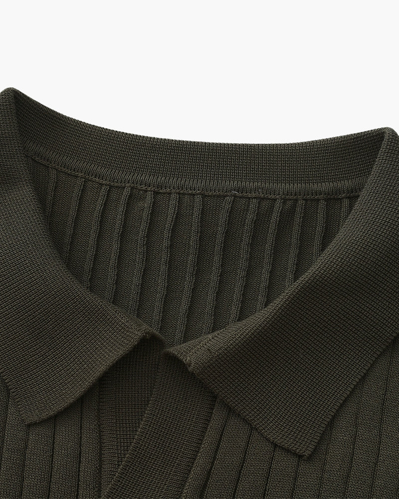 Luxury Ribbed Polo Shirt