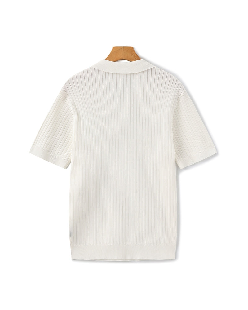 Luxury Ribbed Polo Shirt