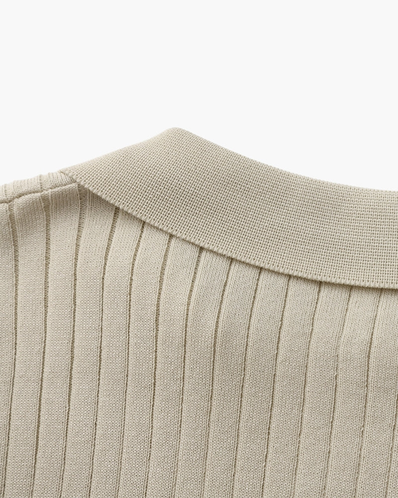 Luxury Ribbed Polo Shirt
