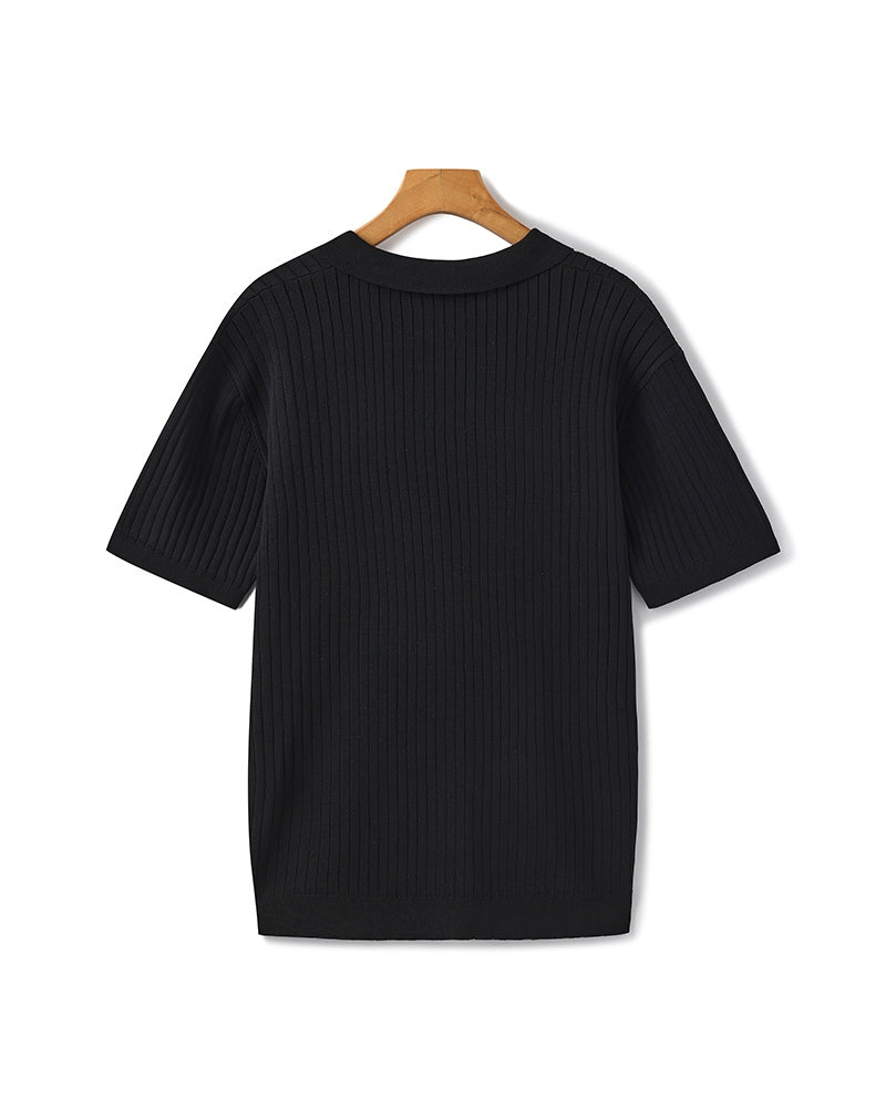 Luxury Ribbed Polo Shirt