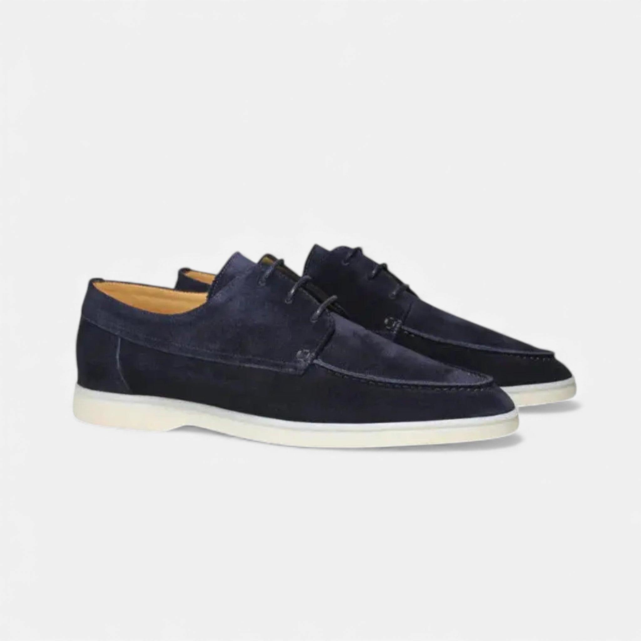 Milvaly | Men’s Textured Leather Loafers – Lace-Up Heritage Style