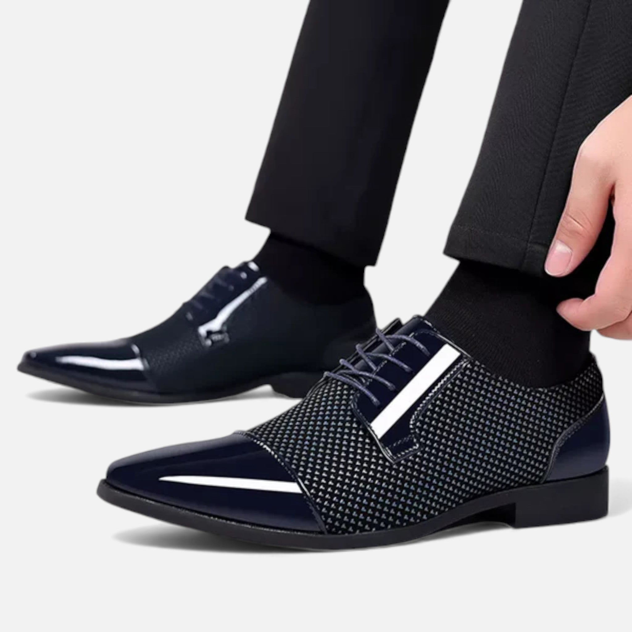 Milvaly | Men’s Oxford Wedding Shoes – Contrast Leather Elegance