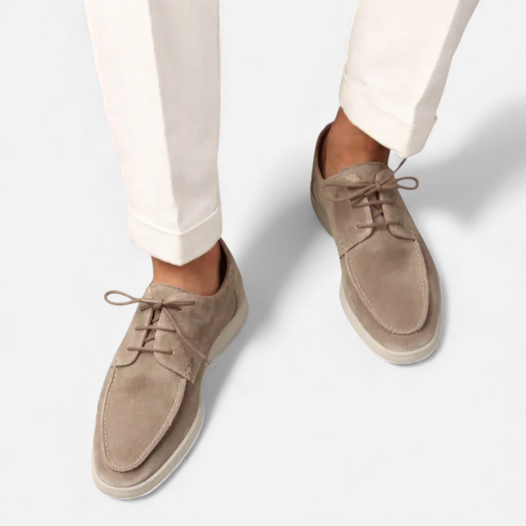 Milvaly | Men’s Textured Leather Loafers – Lace-Up Heritage Style