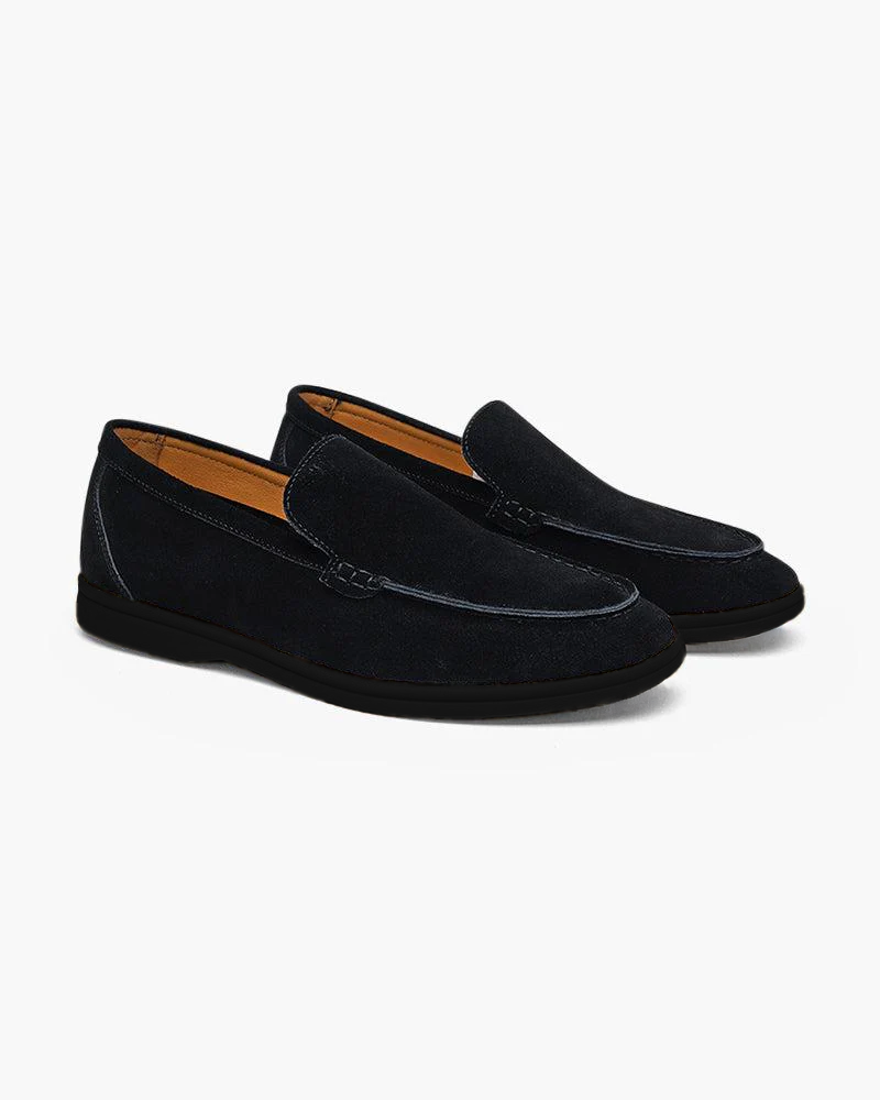 Luxury Suede Loafers with Black Soles