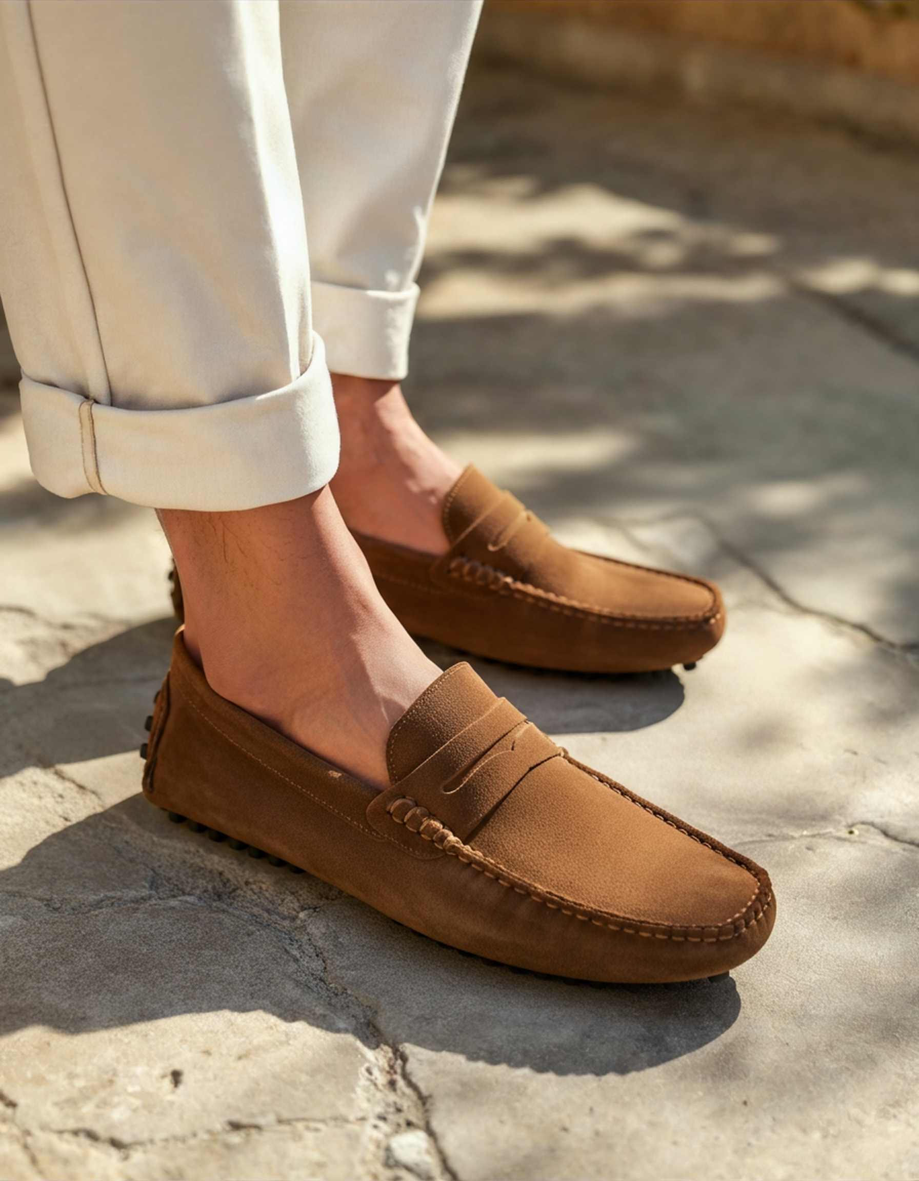 Suede Slip-On Driving Loafers