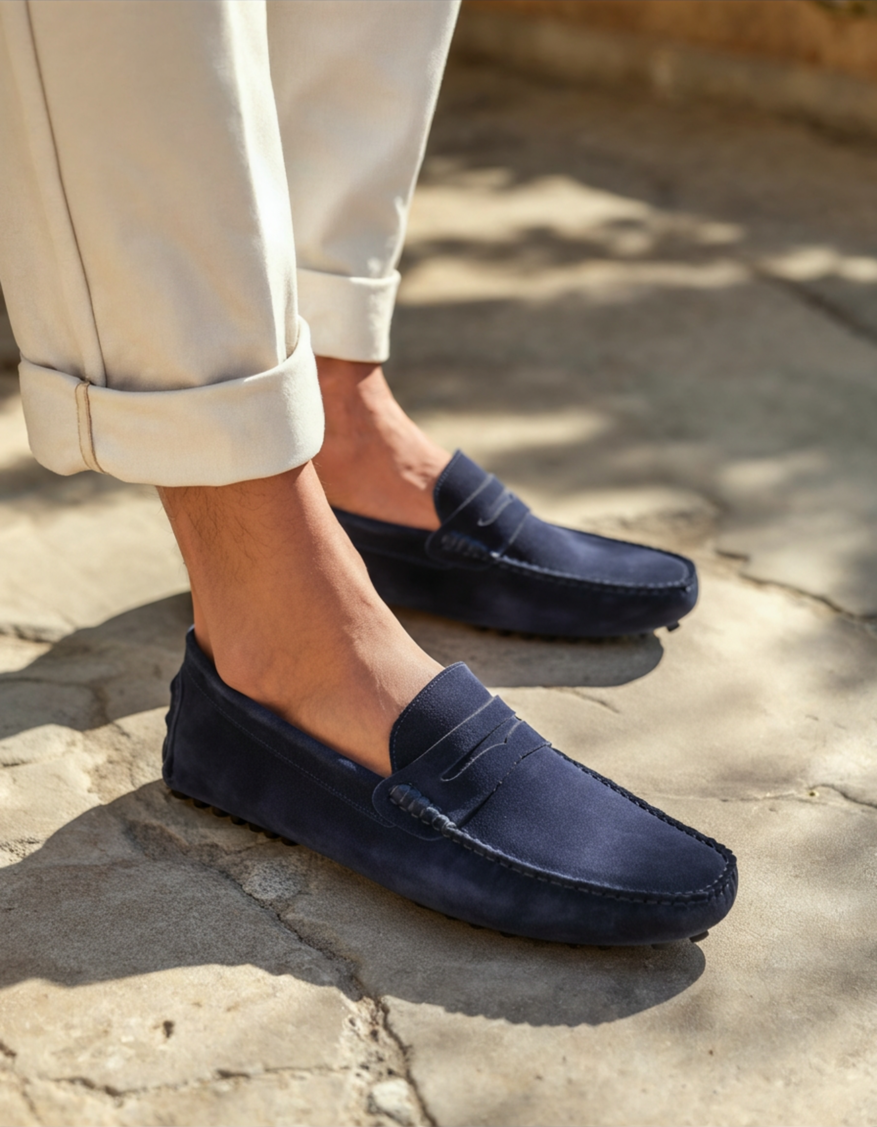 Suede Slip-On Driving Loafers